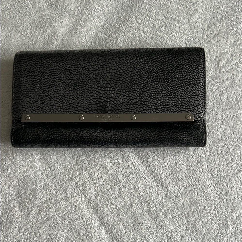 Henri Bendel Black Textured Wallet